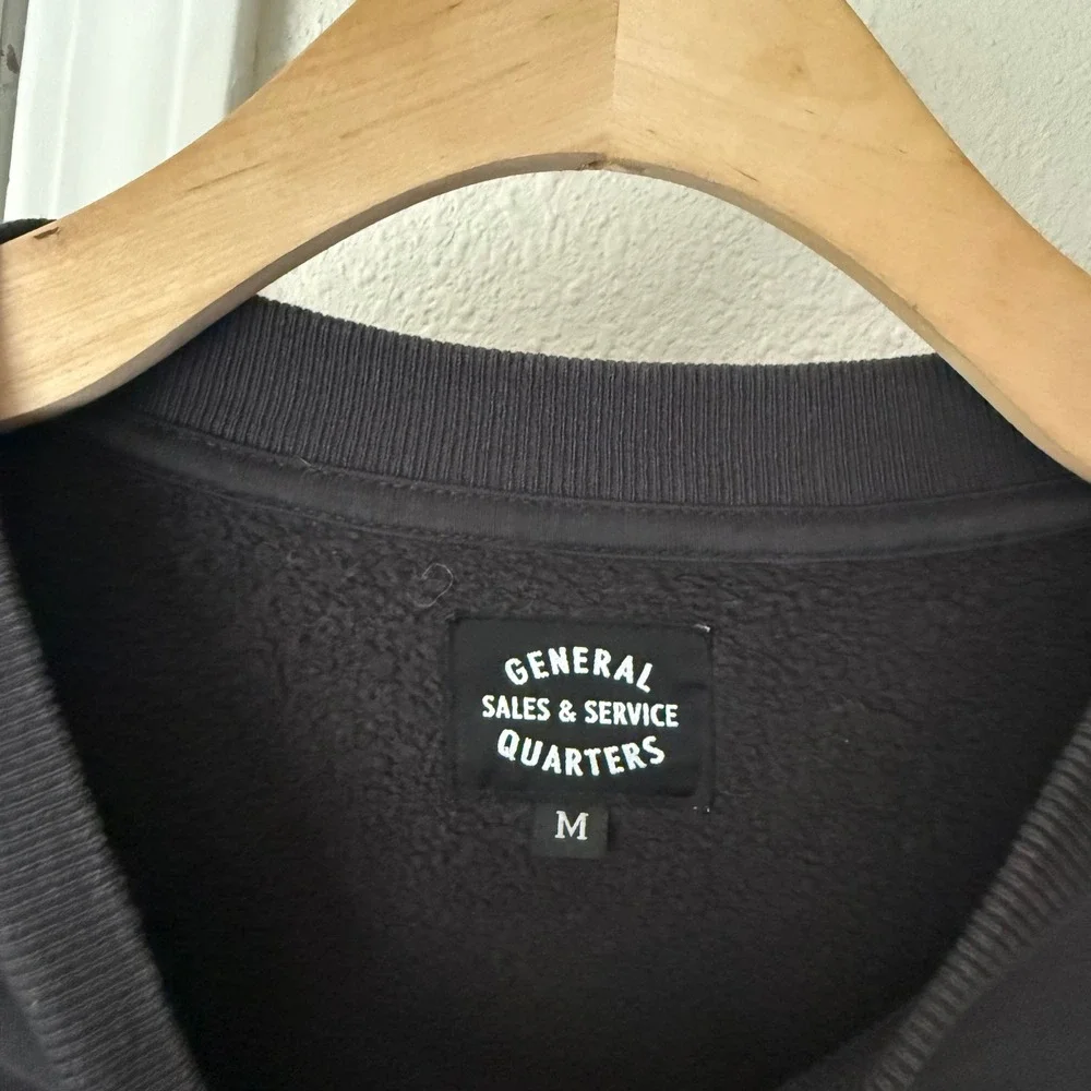 GENERAL QUARTERS charcoal recycled organic cotton crew boxy crew‎ neck sweater